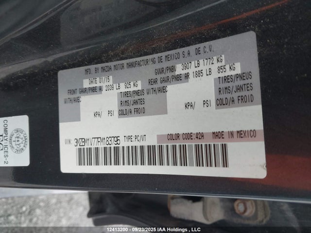 3MZBM1V77FM183795 Mazda pe