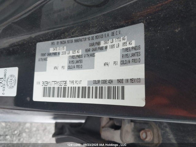 3MZBM1V77FM183795 Mazda pe