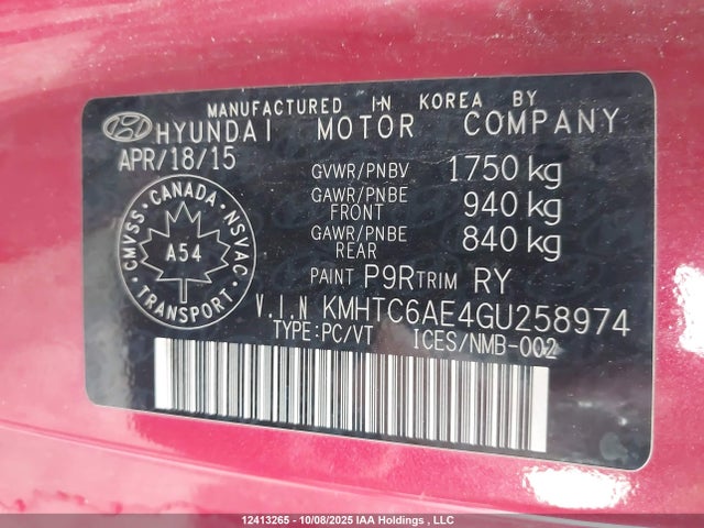 Aukcja sprzedaży 2016 Hyundai Veloster Turbo, vin: KMHTC6AE4GU258974, numer aukcji: 12413265