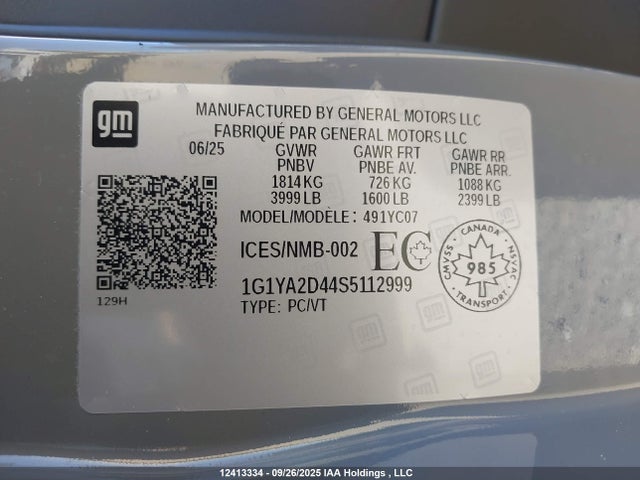 1G1YA2D44S5112999 Chevrolet Corvette Stingray 1lt