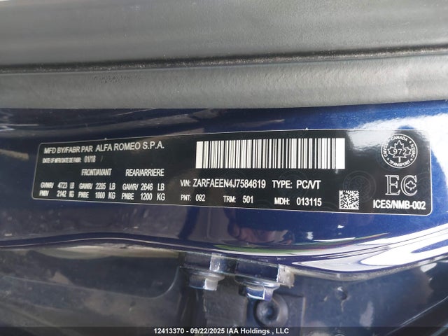 Alfa Romeo 2018 2018 ZARFAEEN4J7584619 Image 9