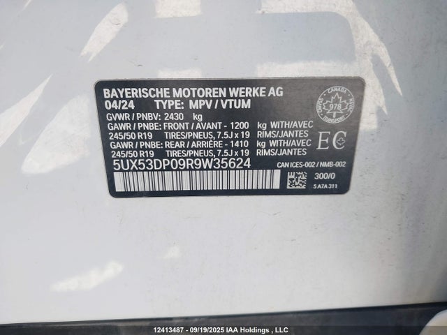 5UX53DP09R9W35624 BMW 2024