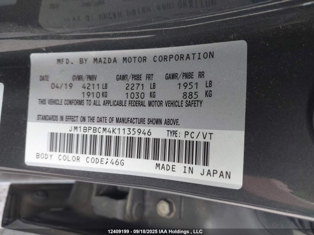 JM1BPBCM4K1135946 Mazda py cylinder deactivation