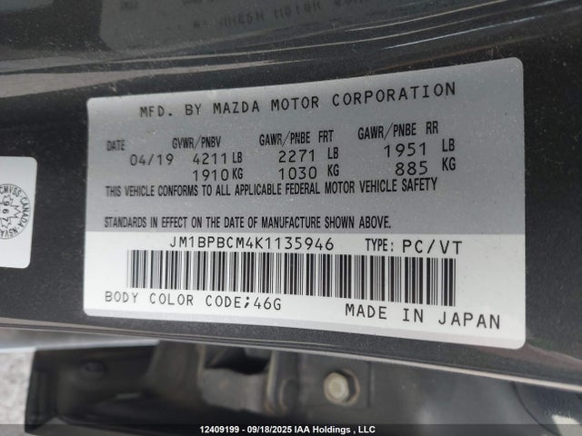 JM1BPBCM4K1135946 Mazda py cylinder deactivation