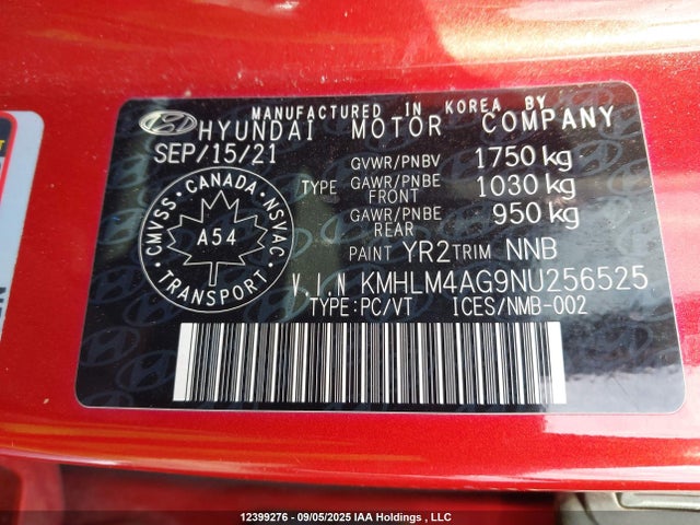 Hyundai mpi nu pe 2022 KMHLM4AG9NU256525 Image 9