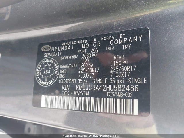 KM8J33A42HU582486 Hyundai gdi nu