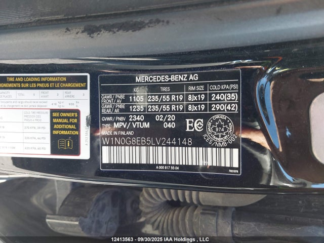 Mercedes-Benz m264 2020 W1N0G8EB5LV244148 Image 9