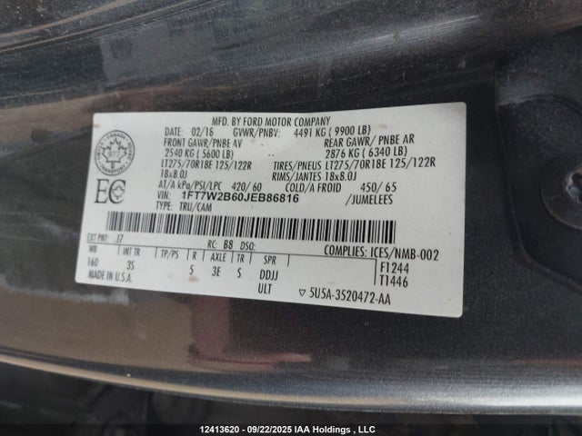 Ford 2018 2018 1FT7W2B60JEB86816 Image 18