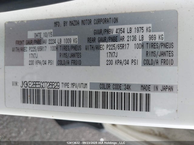 JM3KE2BE5G0726629 Mazda pe