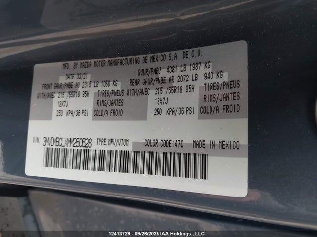 3MVDMBCLXMM250628 Mazda py