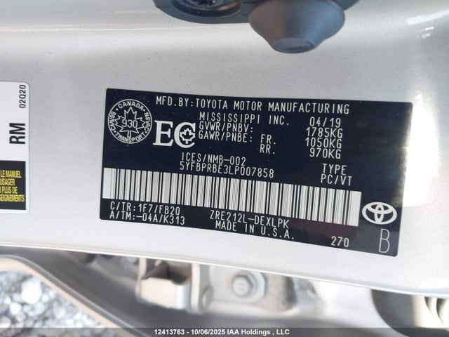 Toyota 2zr-fae 2020 5YFBPRBE3LP007858 Image 18