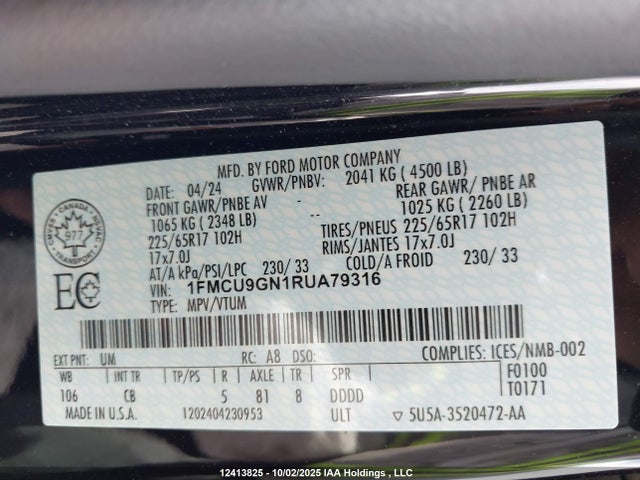 Ford dragon gtdi 2024 1FMCU9GN1RUA79316 Image 9