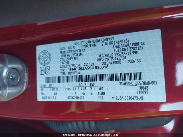 Ford gtdi a 2025 1FMCU9JA5SUB26018 Image 9