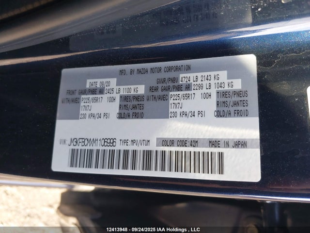 JM3KFBCMXM1106996 Mazda py cylinder decativation