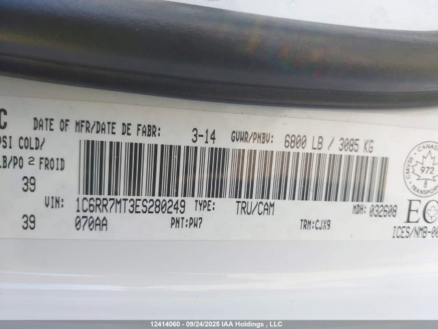 RAM 2014 2014 1C6RR7MT3ES280249 Image 9