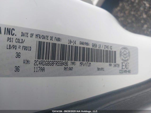 Dodge Grand Caravan 2015 2C4RDGBG8FR558496 Image 9