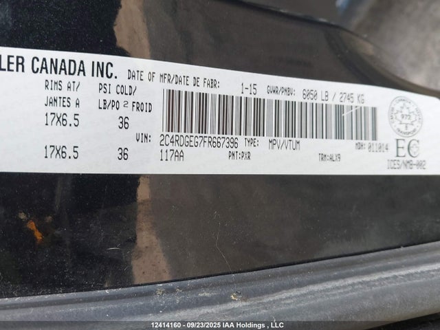 Dodge 2015 2015 2C4RDGEG7FR667396 Image 9