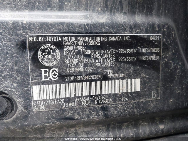 Toyota a25a-fks 2021 2T3B1RFV3MC203870 Image 18