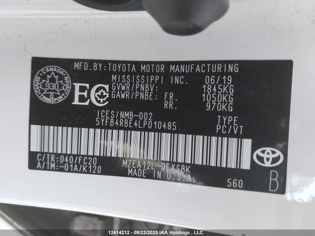 5YFB4RBE4LP010485 Toyota m20-fks