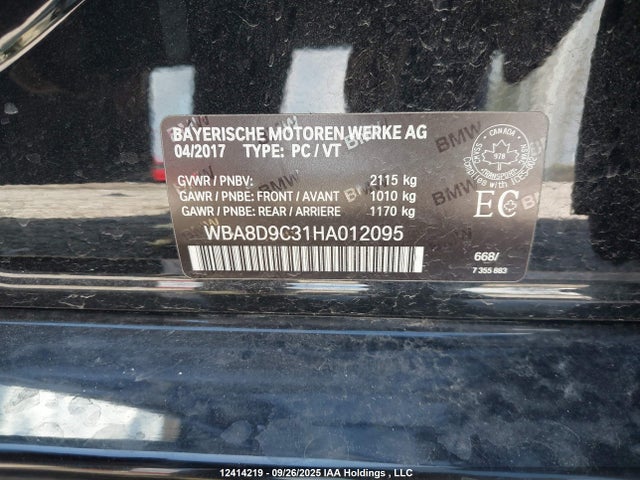 WBA8D9C31HA012095 BMW 2017