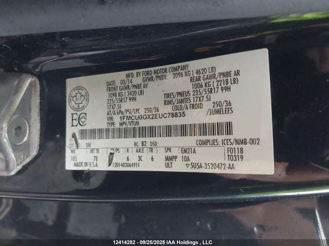 Ford Escape 2014 1FMCU0GX2EUC78835 Image 19