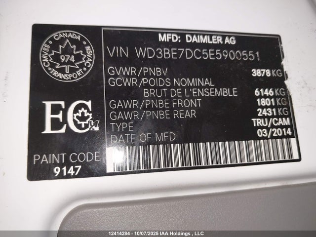 WD3BE7DC5E5900551 Mercedes-Benz mg3+mh5 (epa/14)