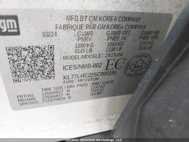 KL77LHE22SC005195 Chevrolet lih