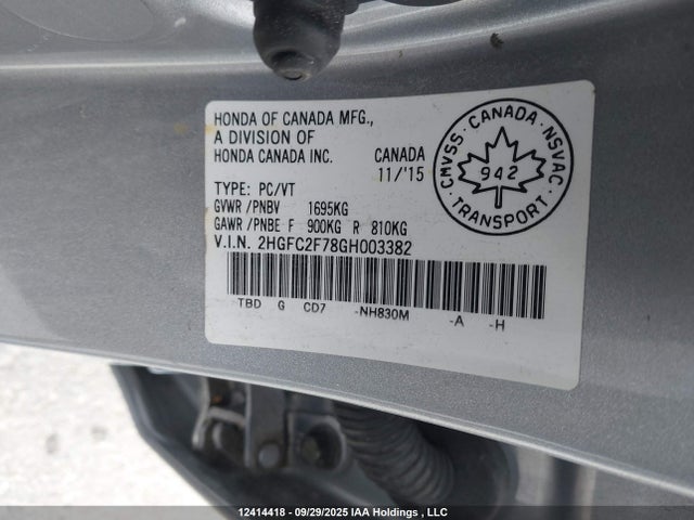 2HGFC2F78GH003382 Honda k20c2