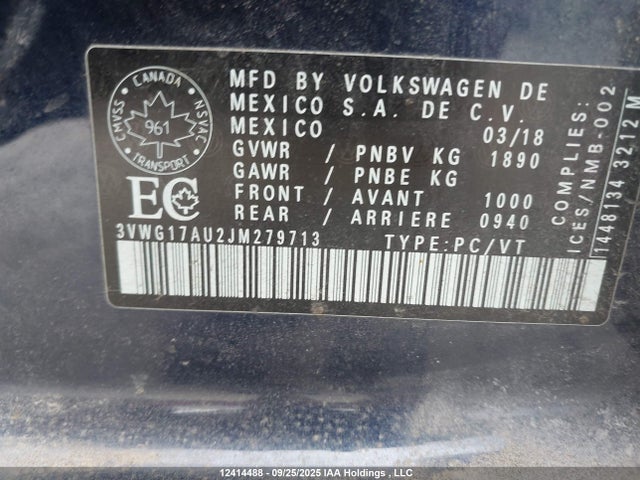 Volkswagen Golf 2018 3VWG17AU2JM279713 Image 9