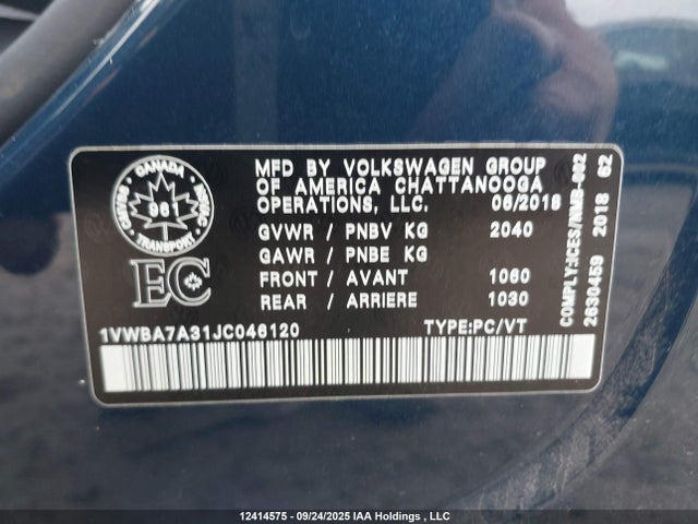 1VWBA7A31JC046120 Volkswagen tsi