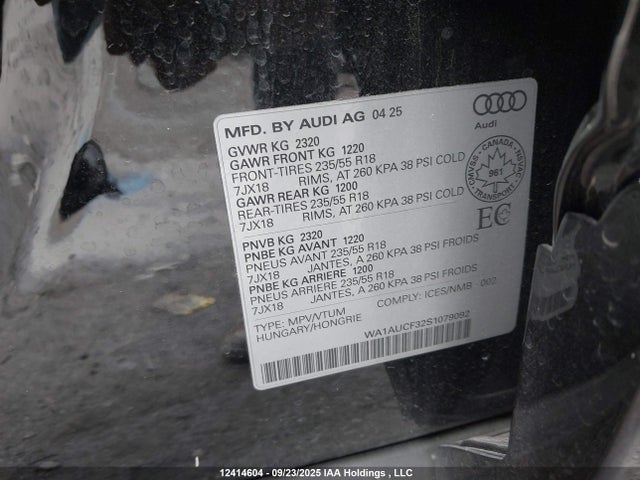 Audi 40 tfsi (2.0t) 2025 WA1AUCF32S1079092 Image 9