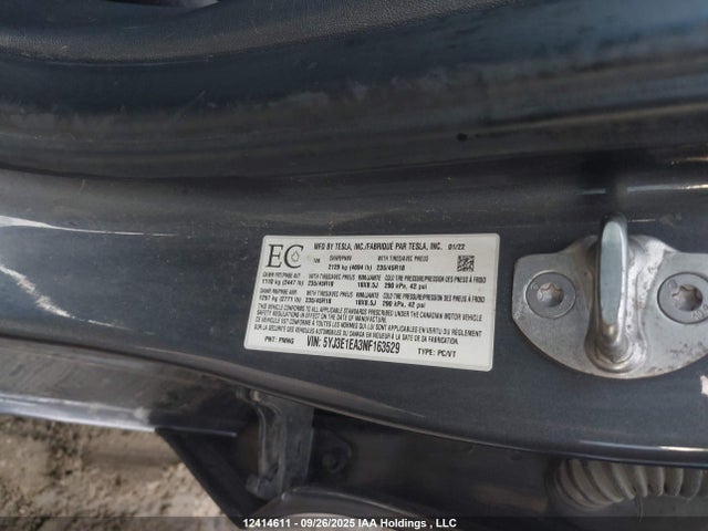 5YJ3E1EA3NF163529 Tesla MODEL 3