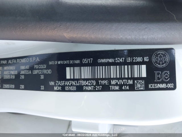 ZASFAKPN3J7B64279 Alfa Romeo Stelvio
