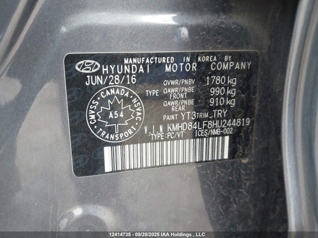 KMHD84LF8HU244819 Hyundai Elantra