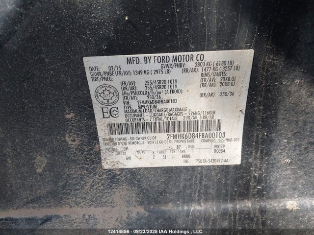 Ford Flex 2015 2FMHK6D84FBA00103 Image 18