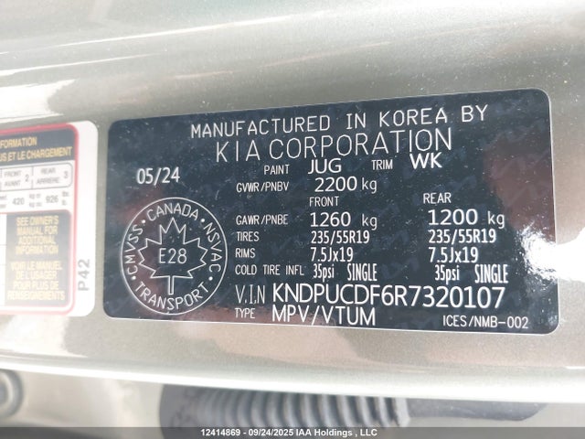KIA gdi theta iii 2024 KNDPUCDF6R7320107 Image 9