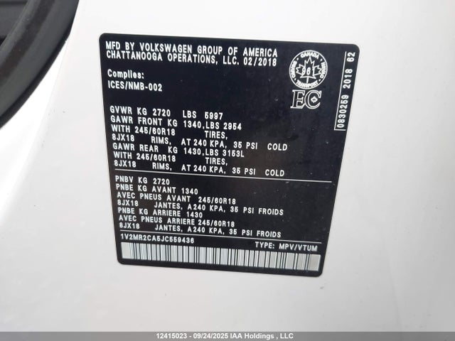 Volkswagen fsi 2018 1V2MR2CA5JC559436 Image 9
