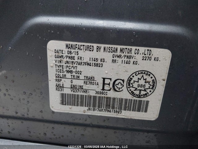 Infiniti 2015 2015 JN1BV7AR7FM415823 Image 9