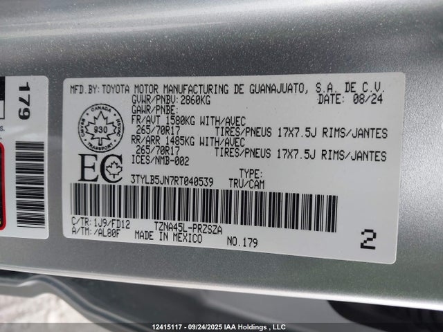 Toyota Tacoma 2024 3TYLB5JN7RT040539 Image 9