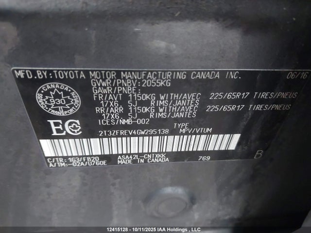 Toyota 2ar-fe 2016 2T3ZFREV4GW295138 Image 9