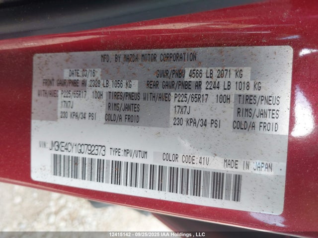 JM3KE4CY1G0792373 Mazda Cx-5 Touring