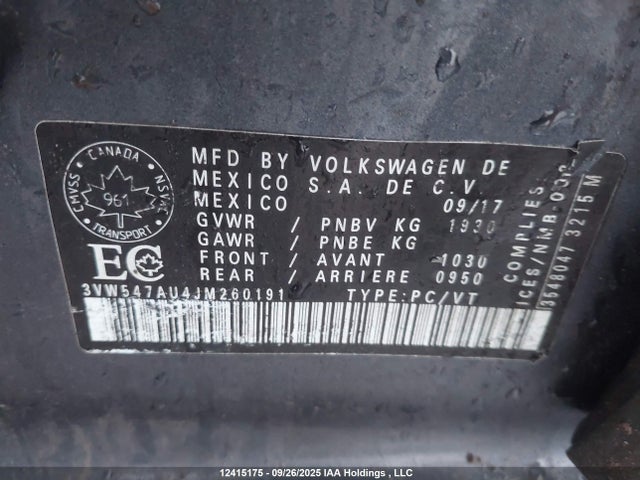 3VW547AU4JM260191 Volkswagen Golf GTI