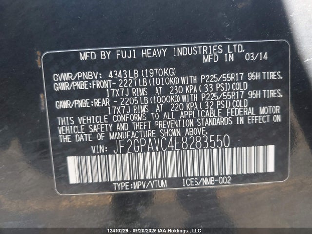 JF2GPAVC4E8283550 Subaru 2.0l na