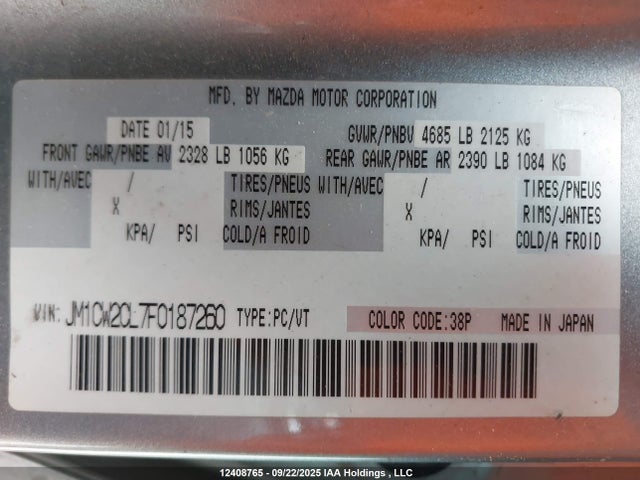 Mazda l5x 2015 JM1CW2CL7F0187260 Image 19