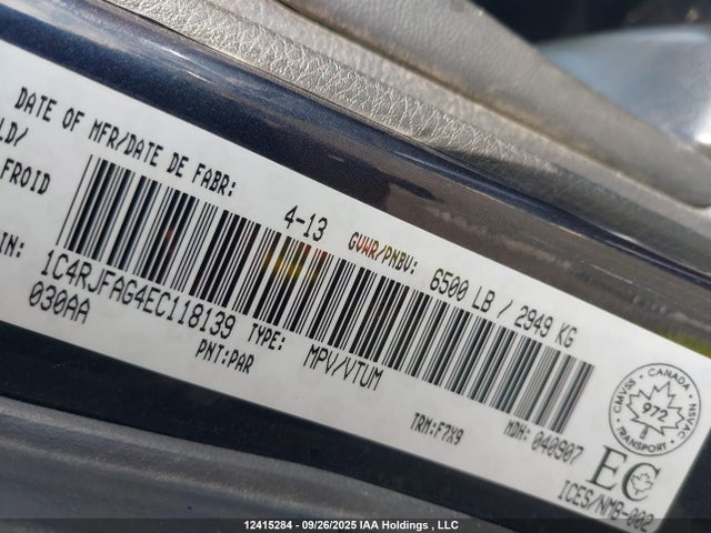 Jeep 2014 2014 1C4RJFAG4EC118139 Image 9