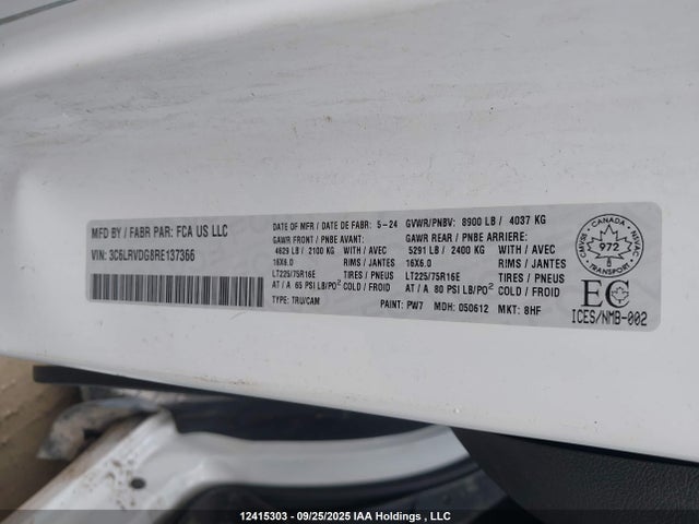 Aukcja sprzedaży 2024 Ram Promaster 2500 2500 High, vin: 3C6LRVDG8RE137366, numer aukcji: 12415303