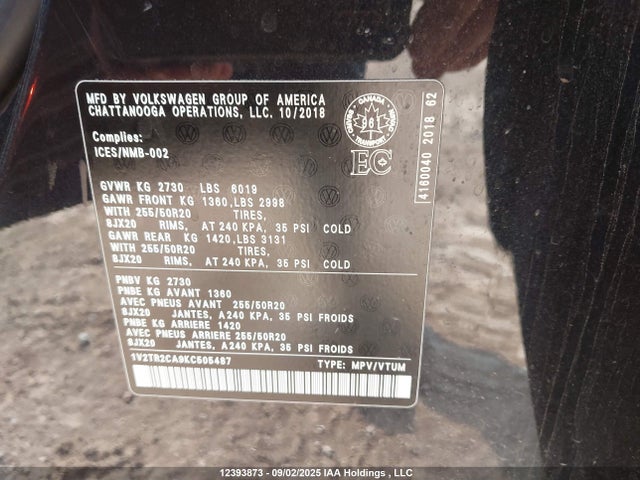 1V2TR2CA9KC505487 Volkswagen fsi