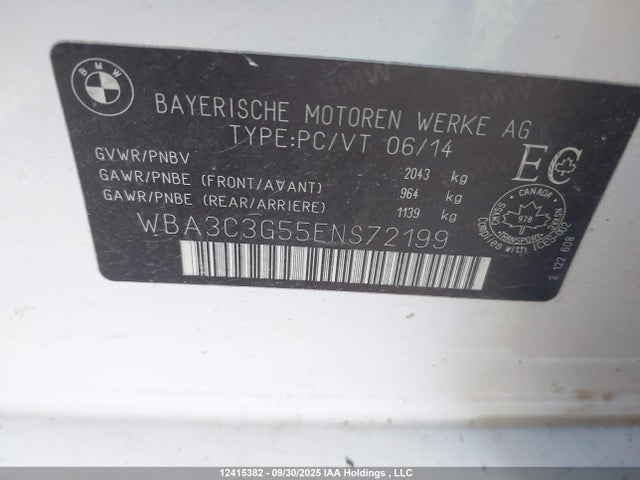 BMW 2014 2014 WBA3C3G55ENS72199 Image 9