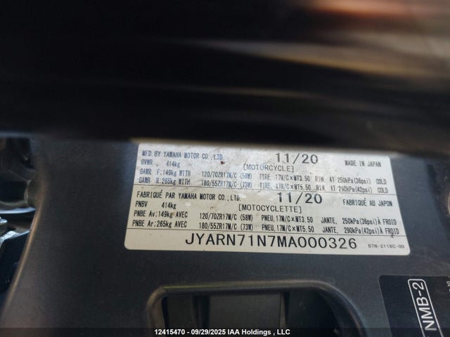 Yamaha 2021 2021 JYARN71N7MA000326 Image 10