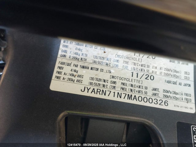 Yamaha 2021 2021 JYARN71N7MA000326 Image 14